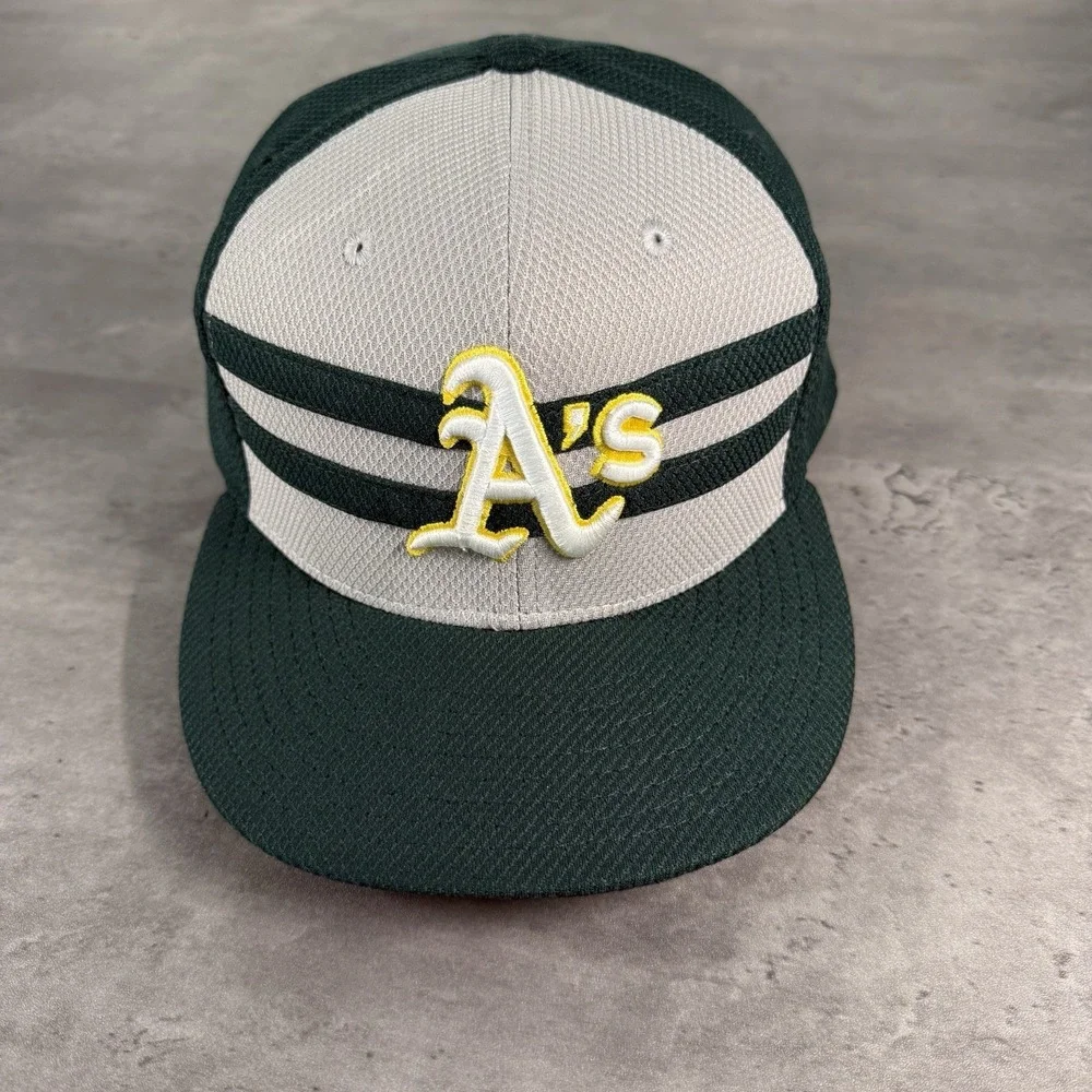 Oakland A's Athletics Hat New‎ Era Cap 7 7/8 Green Stripe 2015 All Star Patch